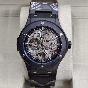 Black Skeleton Hublot Style Watch
